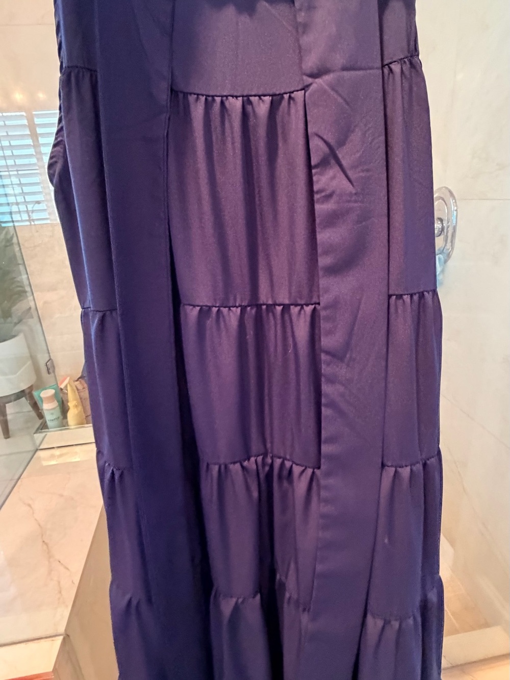 Navy Tiered Maxi Dress with Neck Tie - Boutique - never worn - Picture 7 of 7